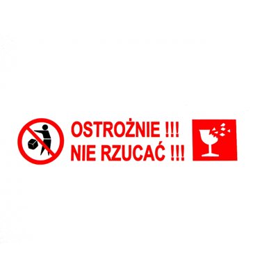 Taśma OSTROŻNIE NIE RZUCAĆ kieliszek 48mmx50y 
